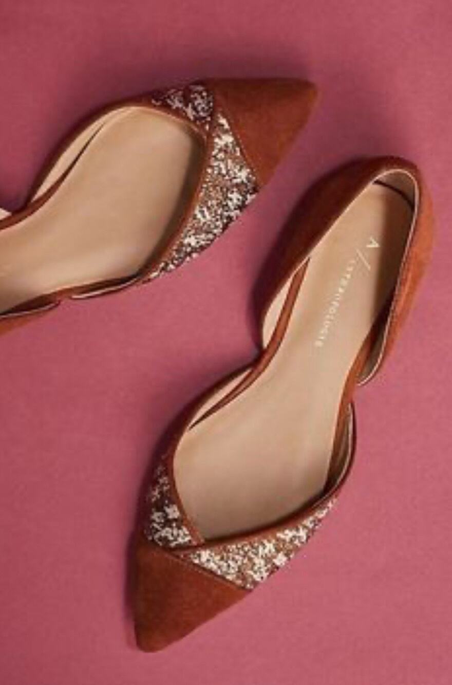 EUC Anthropologie Pointed Flats 38 BROWN